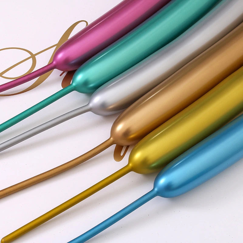 Long Metallic Latex Modeling Balloons