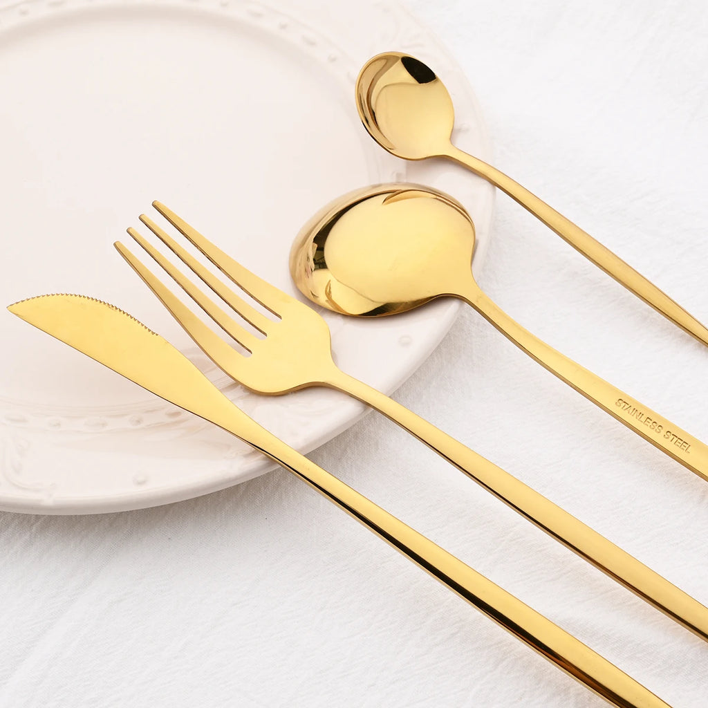 JAOER Stainless Steel Flatware — 48 Pieces
