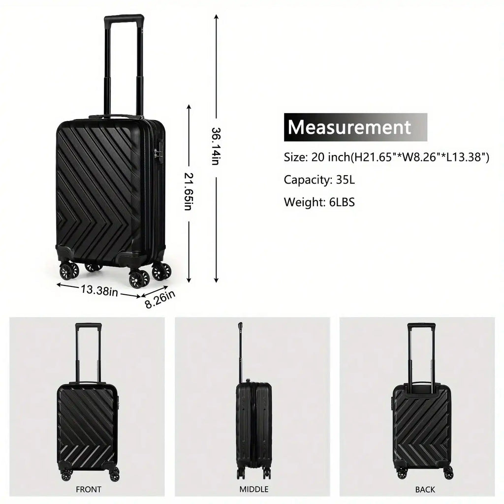 Black 20-Inch Spinner Suitcase