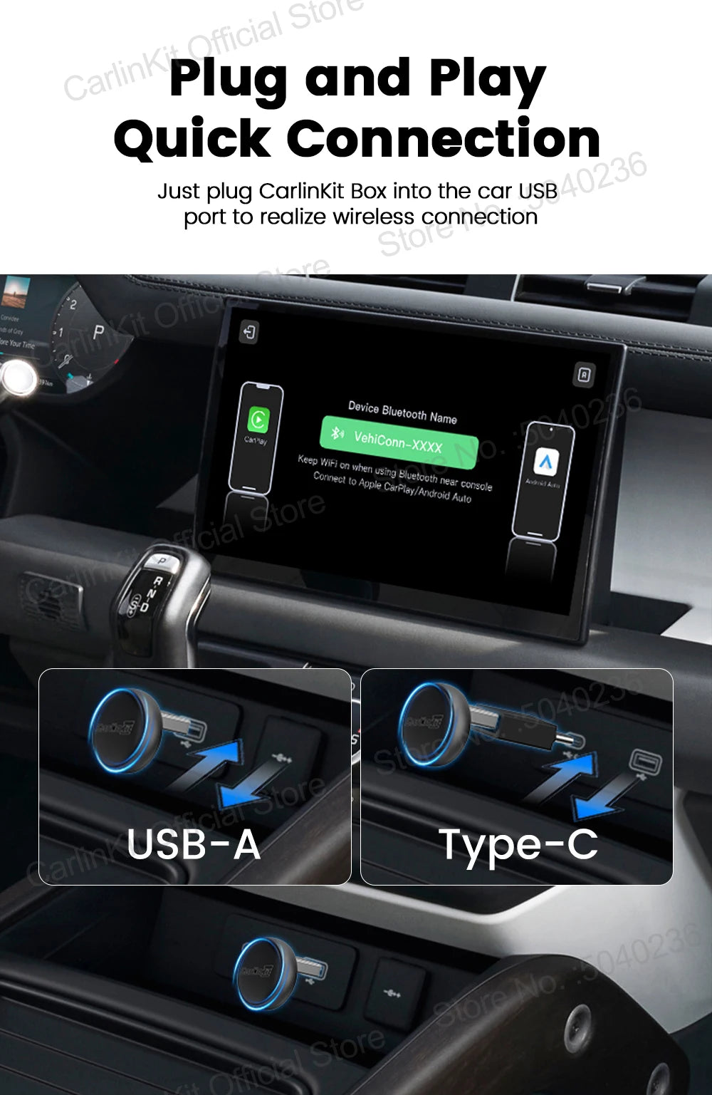 CarlinKit Mini Ultra 3 Wireless CarPlay & Android Auto Adapter