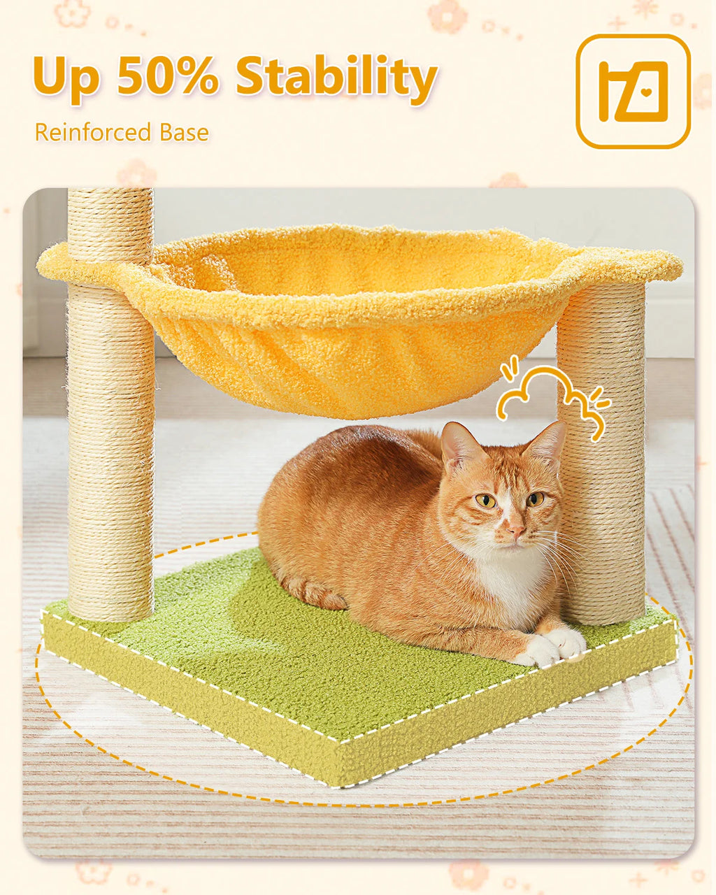 71cm Flower Cat Tree with Hammock & Scratching Post