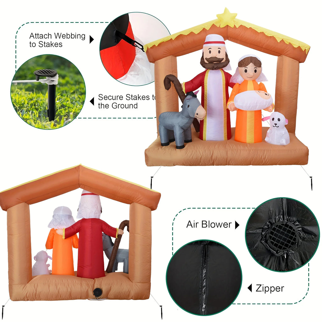 6-Foot LED Inflatable Nativity Scene