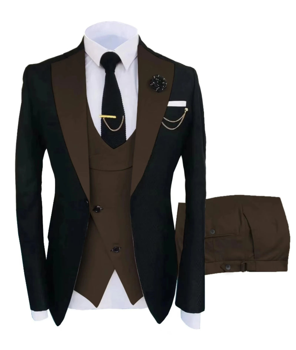 Men's Three-Piece Wedding Suit – Jacket, Vest & Pants