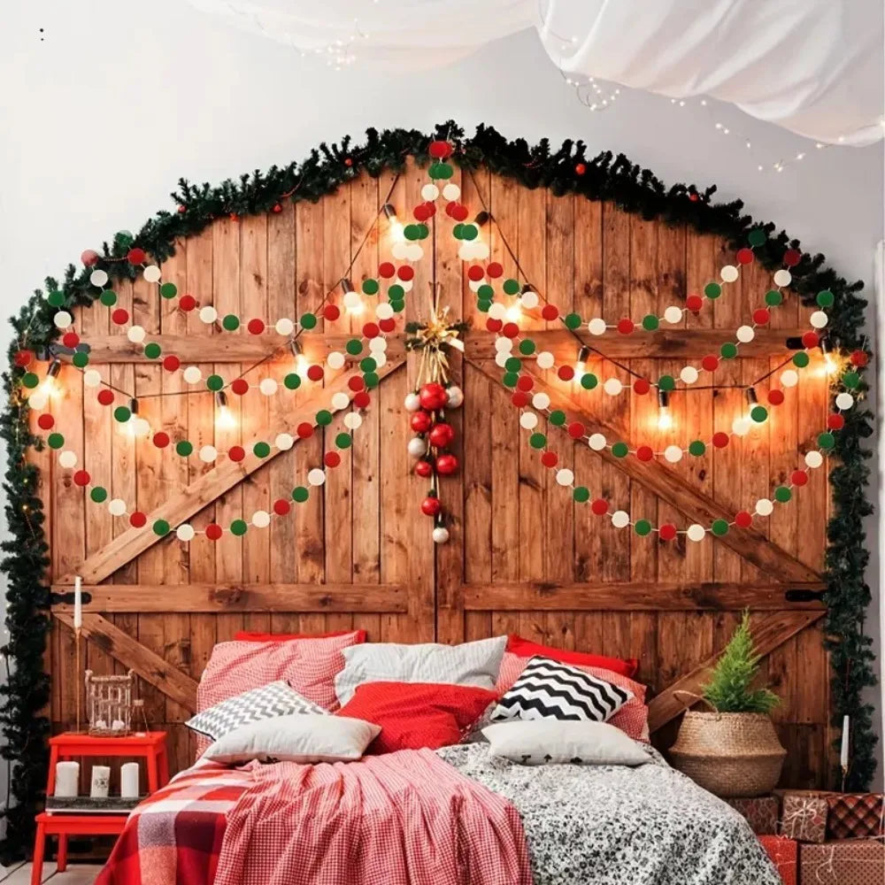 Christmas Pompom Ball Garland, 1 or 3 Pieces