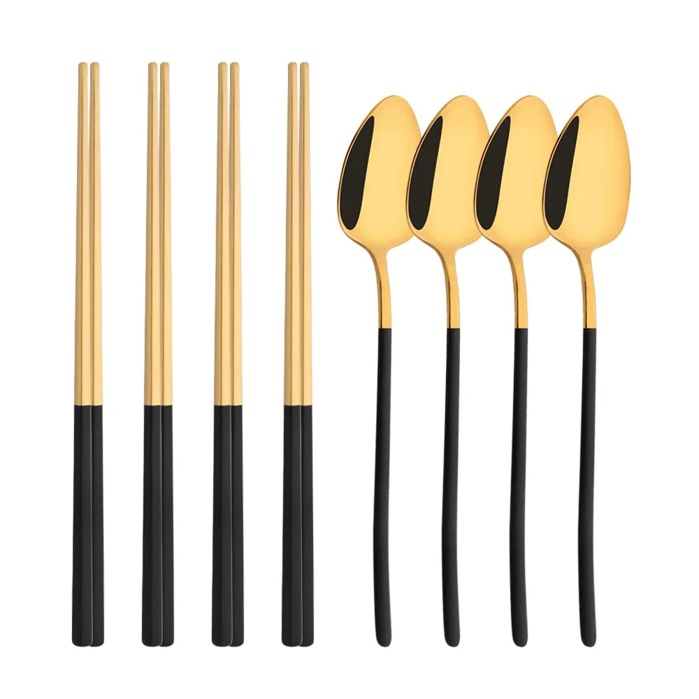 PINKTEN Spoons and Chopsticks — 8 Pieces