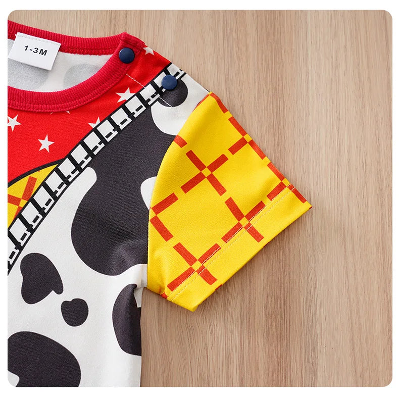 Baby Short-Sleeve Romper — Yellow
