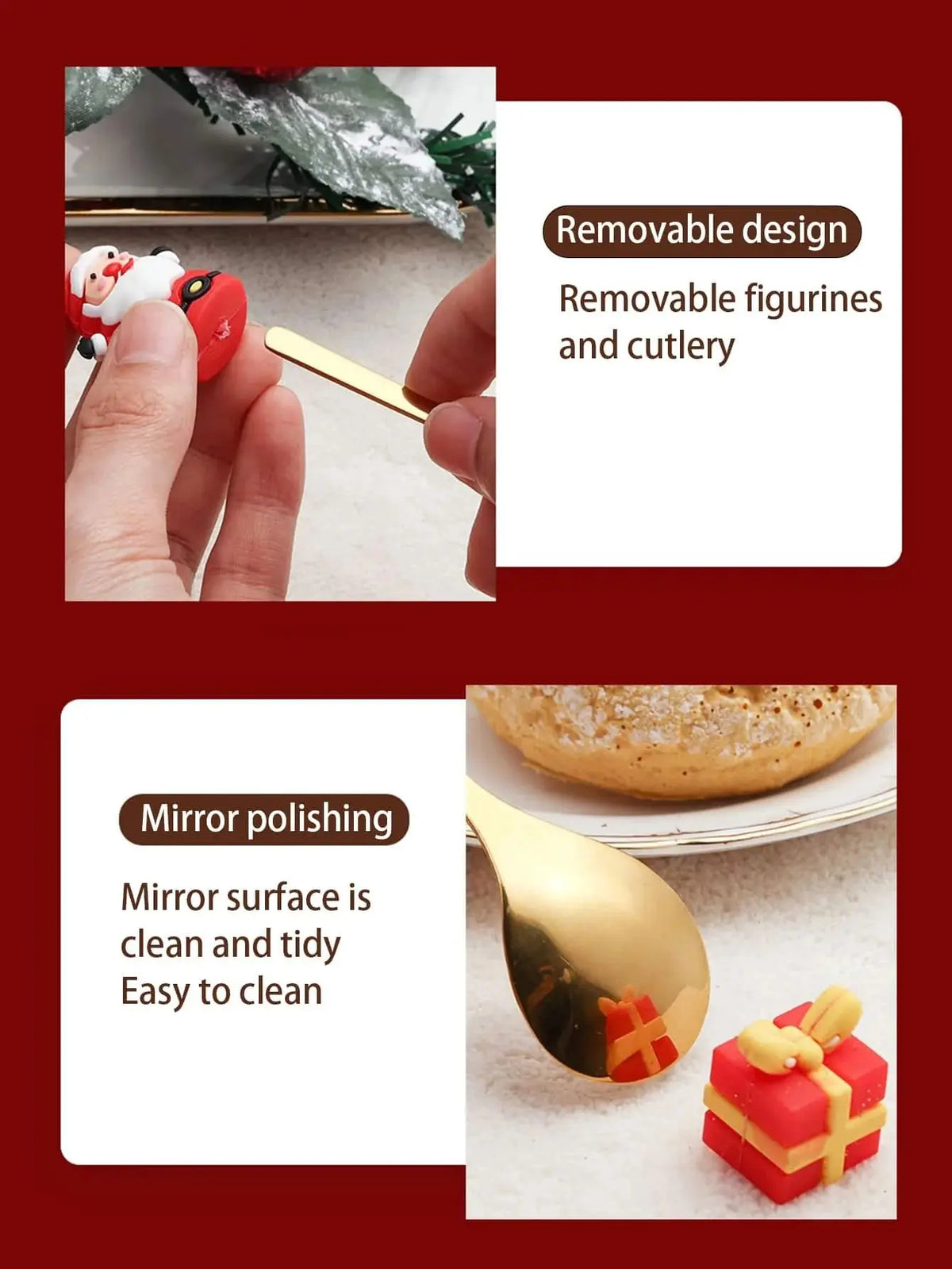 Christmas Dessert Spoon & Fork Gift Sets