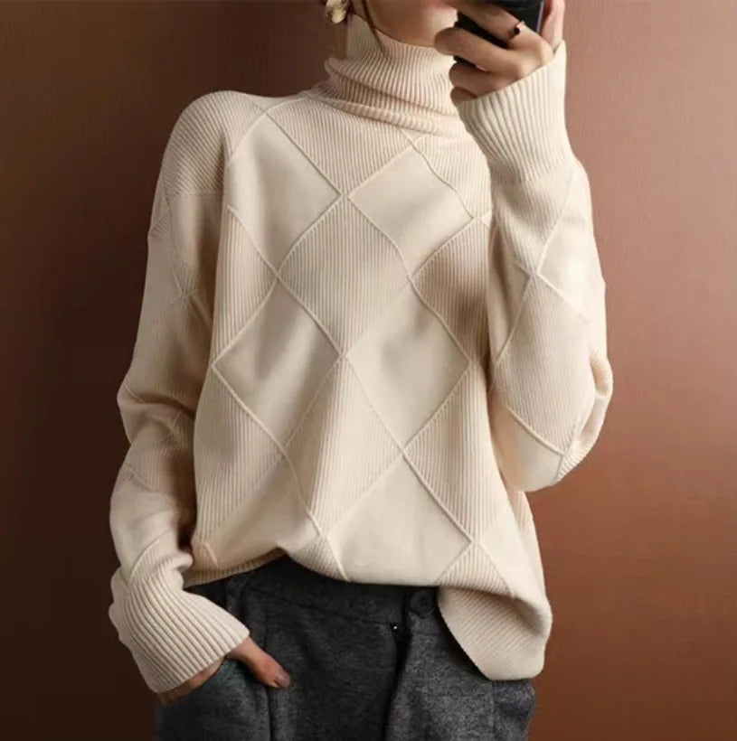 Women's Long-Sleeve Turtleneck Knit Sweater