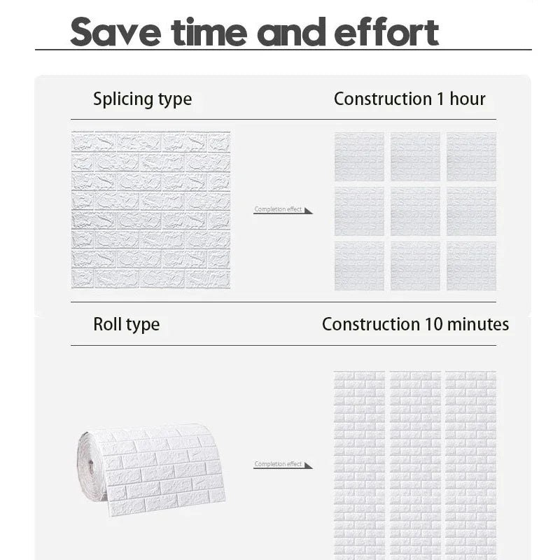 3D Self-Adhesive Foam Brick Wall Panels