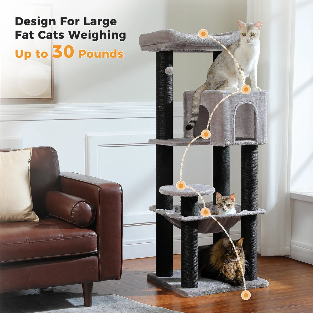 147cm Cat Tree with Large Condo & Hammock
