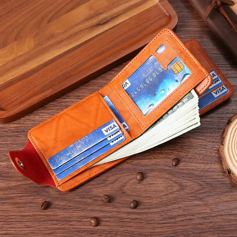 Men's Dollar-Print Card & Coin Wallet