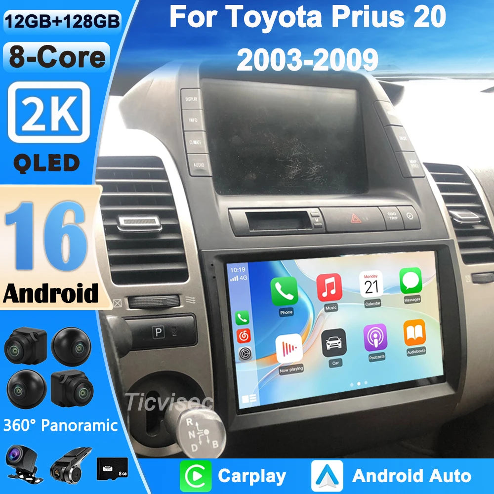 9-Inch Car Stereo for Toyota Prius 2003–2009