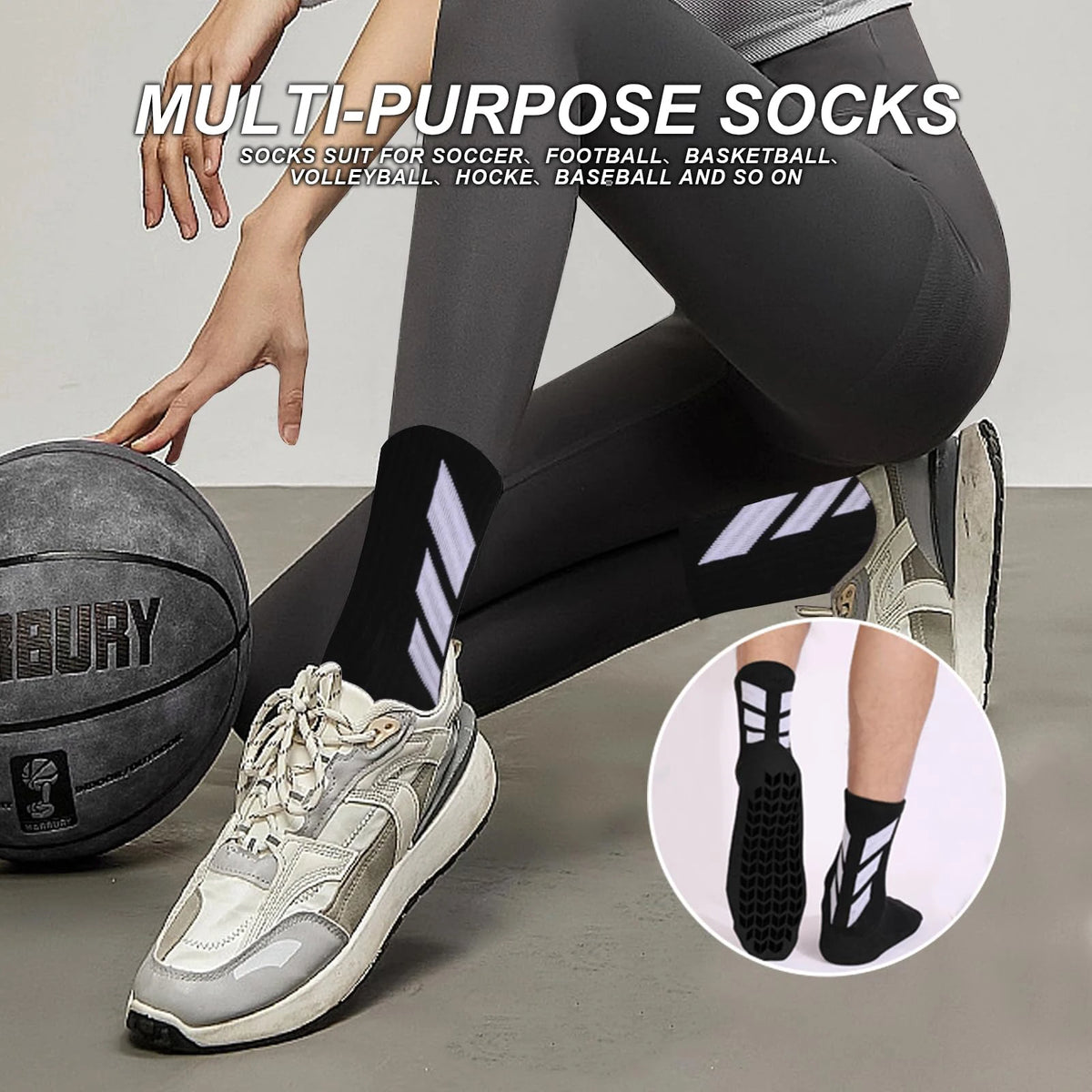 Men's Non-Slip Sports Socks – 1 Pair