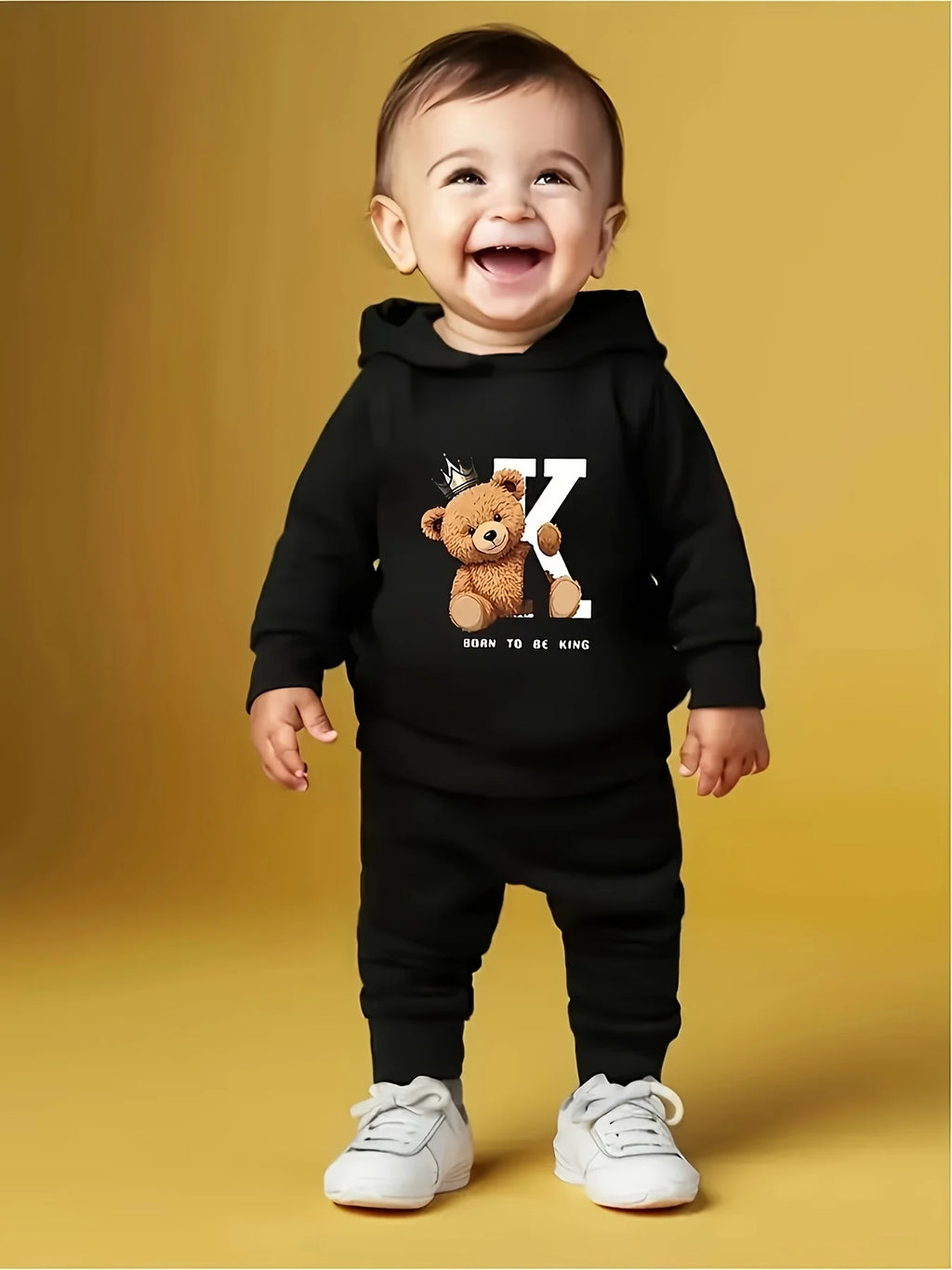 Baby Cartoon Fleece Hoodie and Pants Set