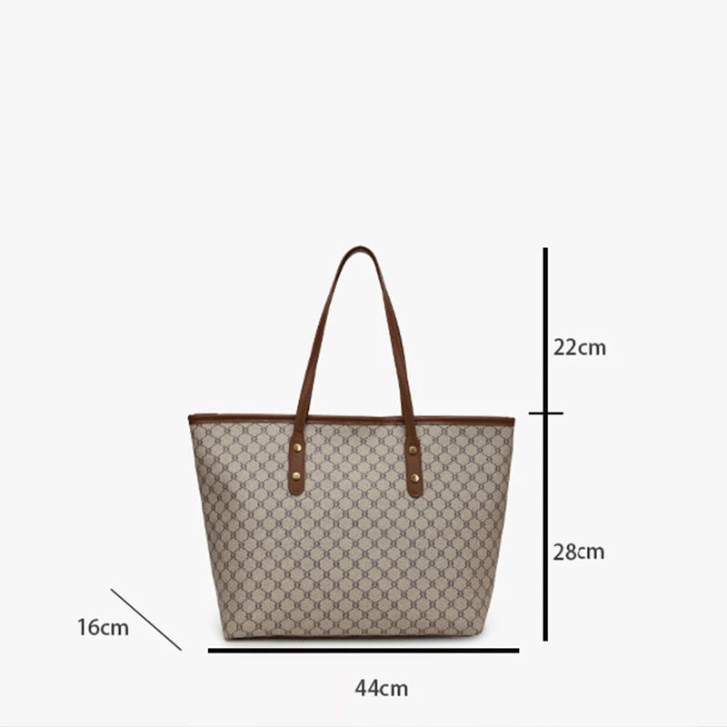 Women's PU Shoulder Tote with Zipper Closure