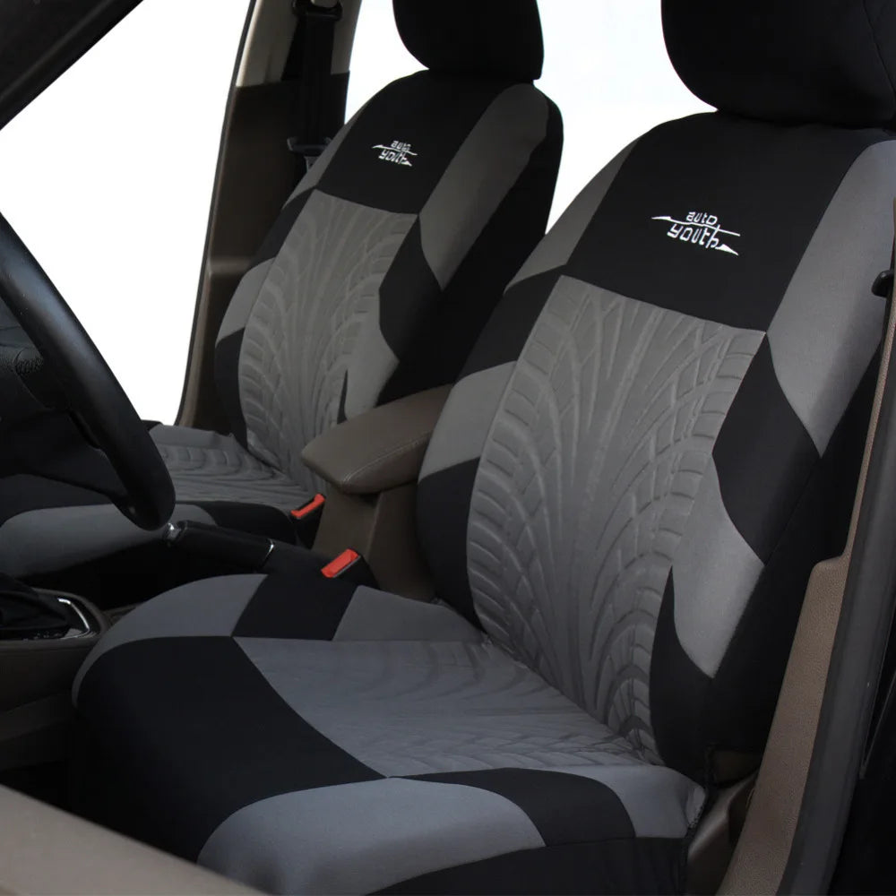 AUTOYOUTH Tire-Track Seat Covers – 9-Piece Set
