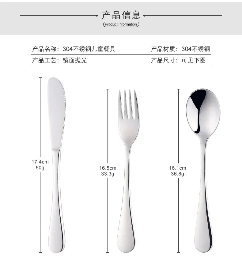 Stainless Steel Knife, Fork and Spoon Set