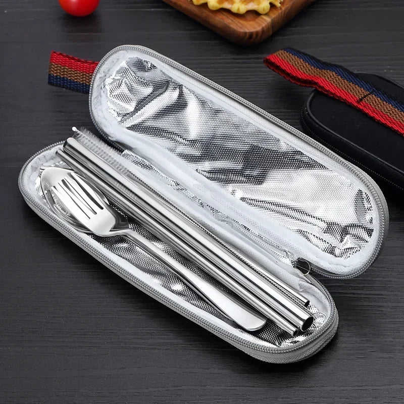 Portable Stainless Steel Travel Cutlery — 8-Piece Set