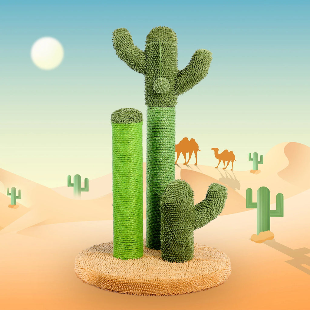 Cactus Cat Scratching Post with Three Poles