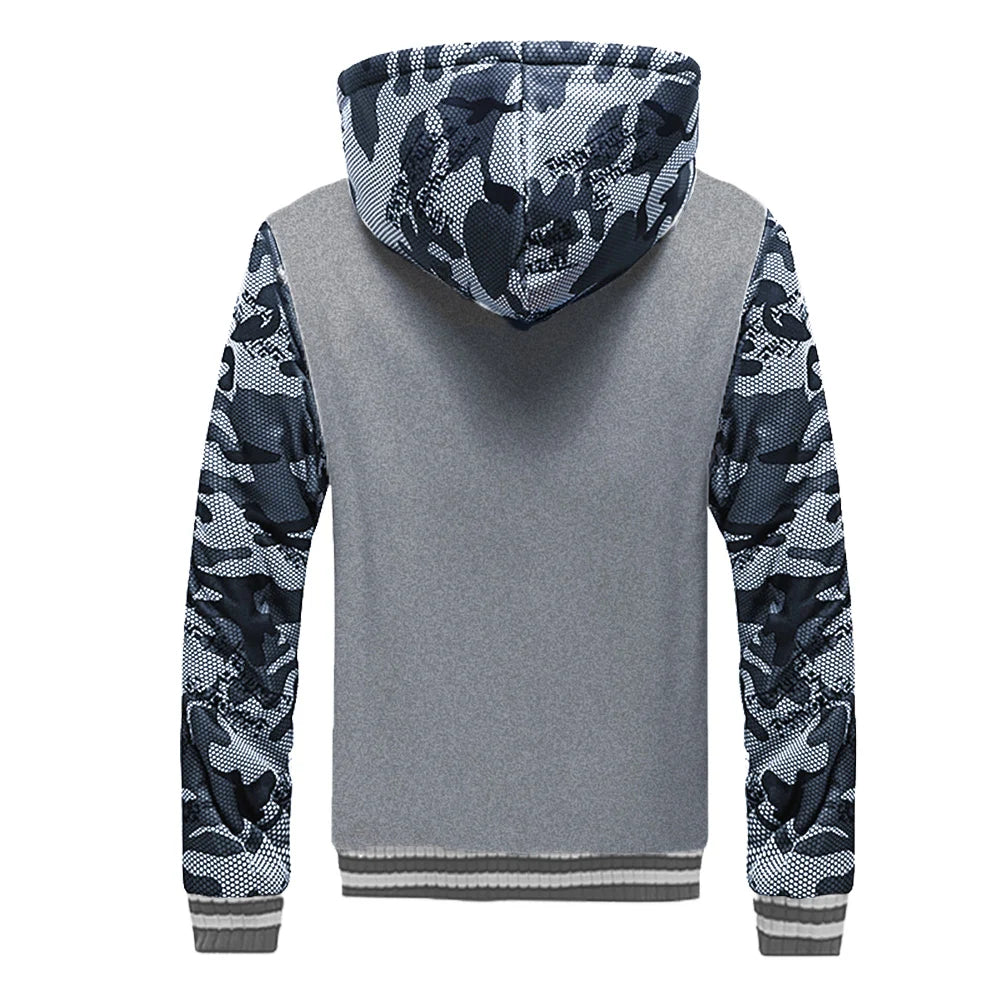 WHWR Men's Camouflage Hooded Zip-Up Jacket