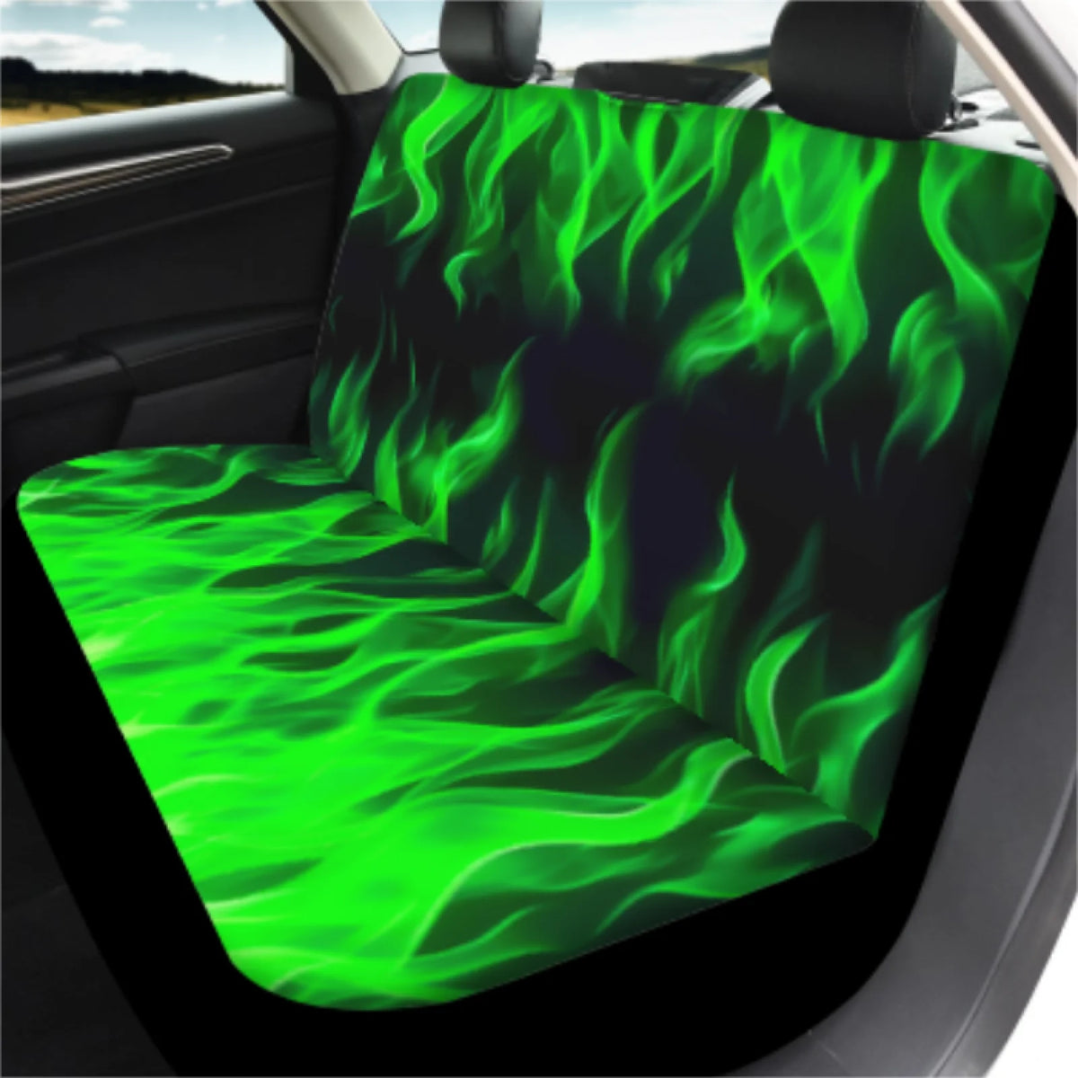 Coloranimal Green Flame Car Interior Accessory Set – 14 Pieces