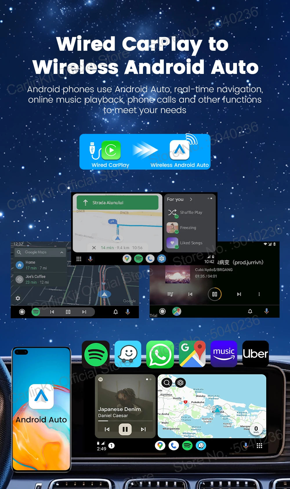 CarlinKit CP2A Wireless CarPlay & Android Auto Adapter