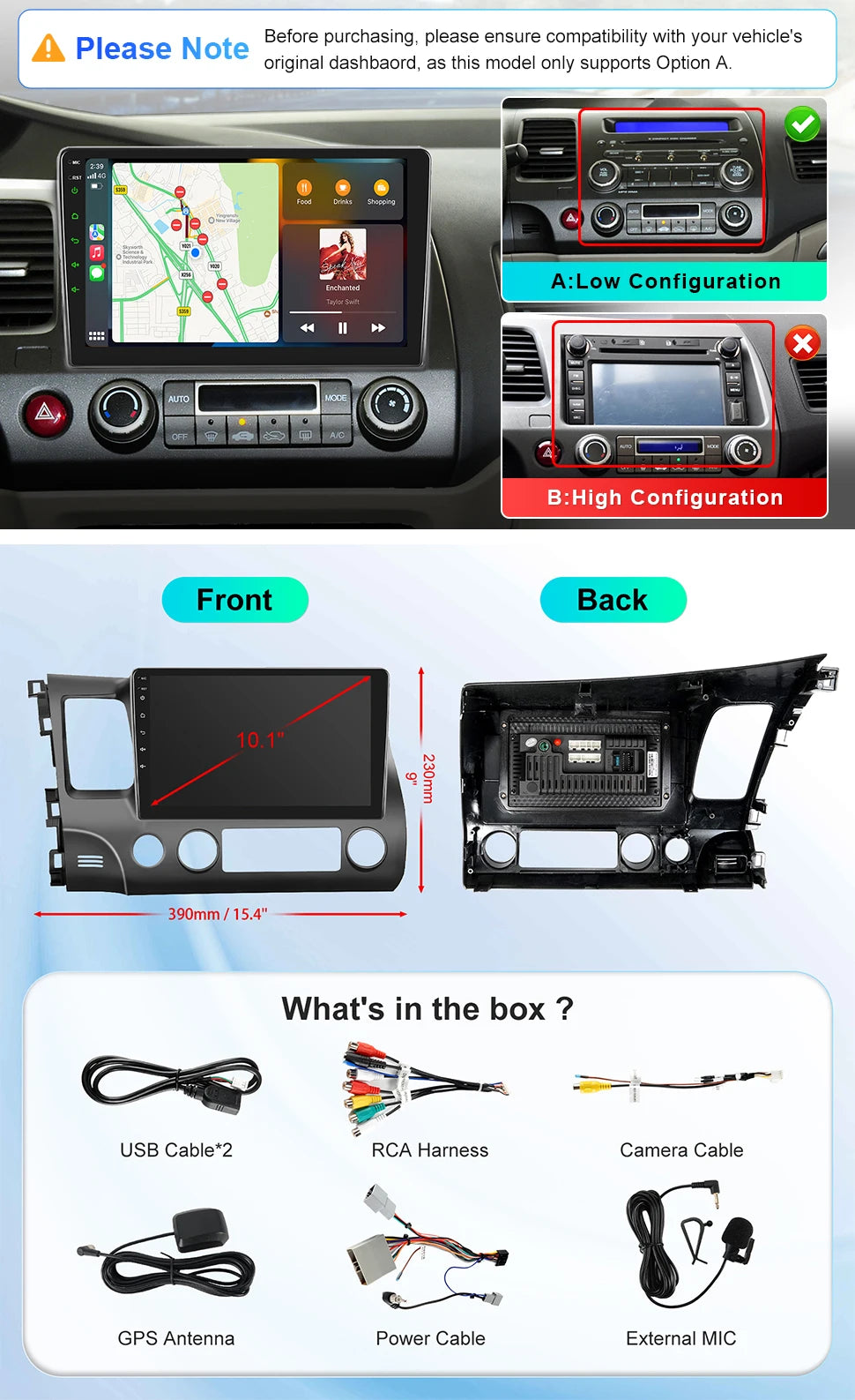 IYING MZY-01-A Stereo for Honda Civic 2006–2011