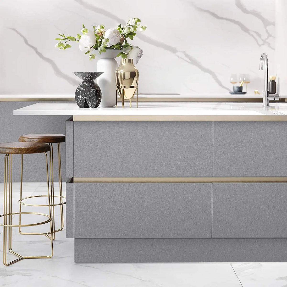 Concrete-Look Self-Adhesive Wallpaper