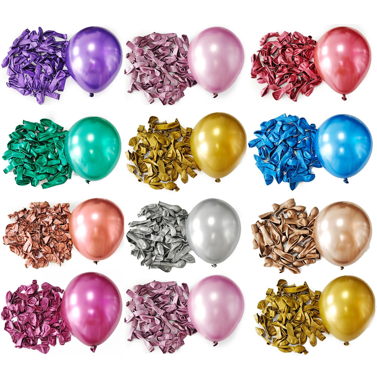 10 & 12-Inch Latex Balloons, Assorted Pack Options