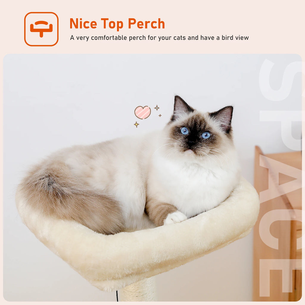 110cm Cat Tree with Condo & Hammock