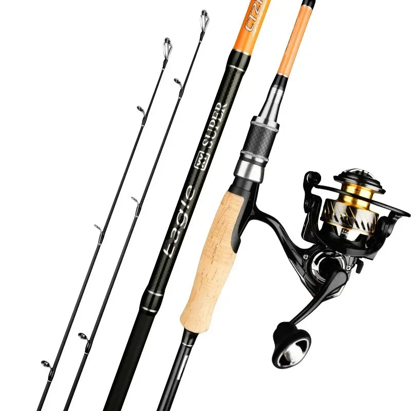 Carbon Fishing Rod with Two Tips — 1.8, 2.1 or 2.4 m