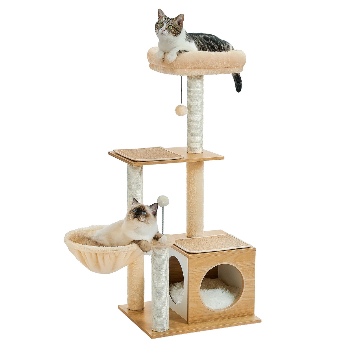 110cm Cat Tree with Condo & Hammock