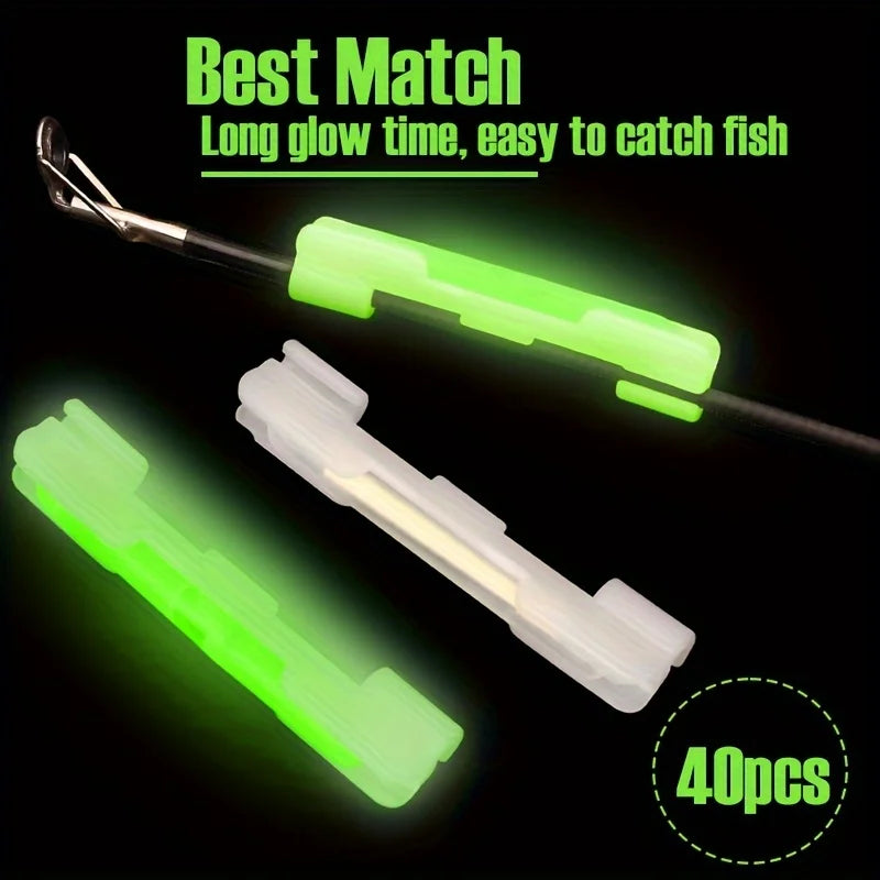 Night Fishing Glow Stick & Clip Kit, 40 Pieces