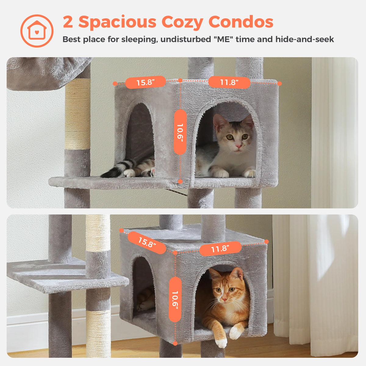 Tall Cat Tree for Indoor Cats Big Cat Tower with Super Large Hammock Cat Climbing Tree with Scratching Posts Condo House Black Whispering Desires Shoppe