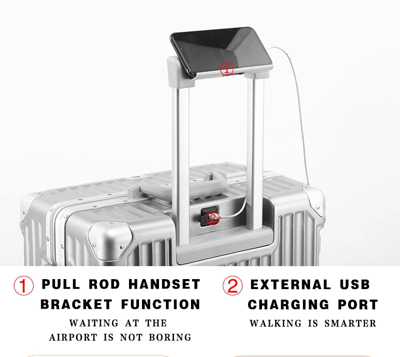 BunnyFly Suitcase Travel Suitcase Men Women 20 Carry-On Luggage Women PC Aluminum Frame Trolley Case TSA Password Lock Whispering Desires Shoppe