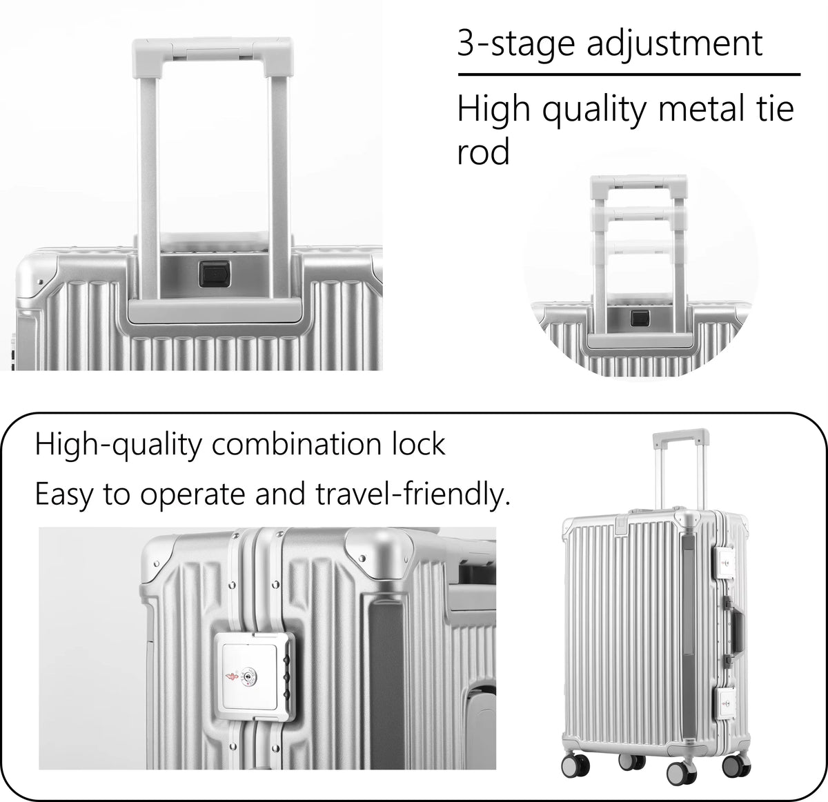 BunnyFly Suitcase Travel Suitcase Men Women 20 Carry-On Luggage Women PC Aluminum Frame Trolley Case TSA Password Lock Whispering Desires Shoppe