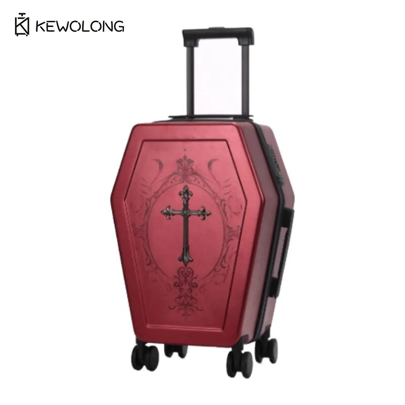 Gothic Coffin-Style Spinner Suitcase