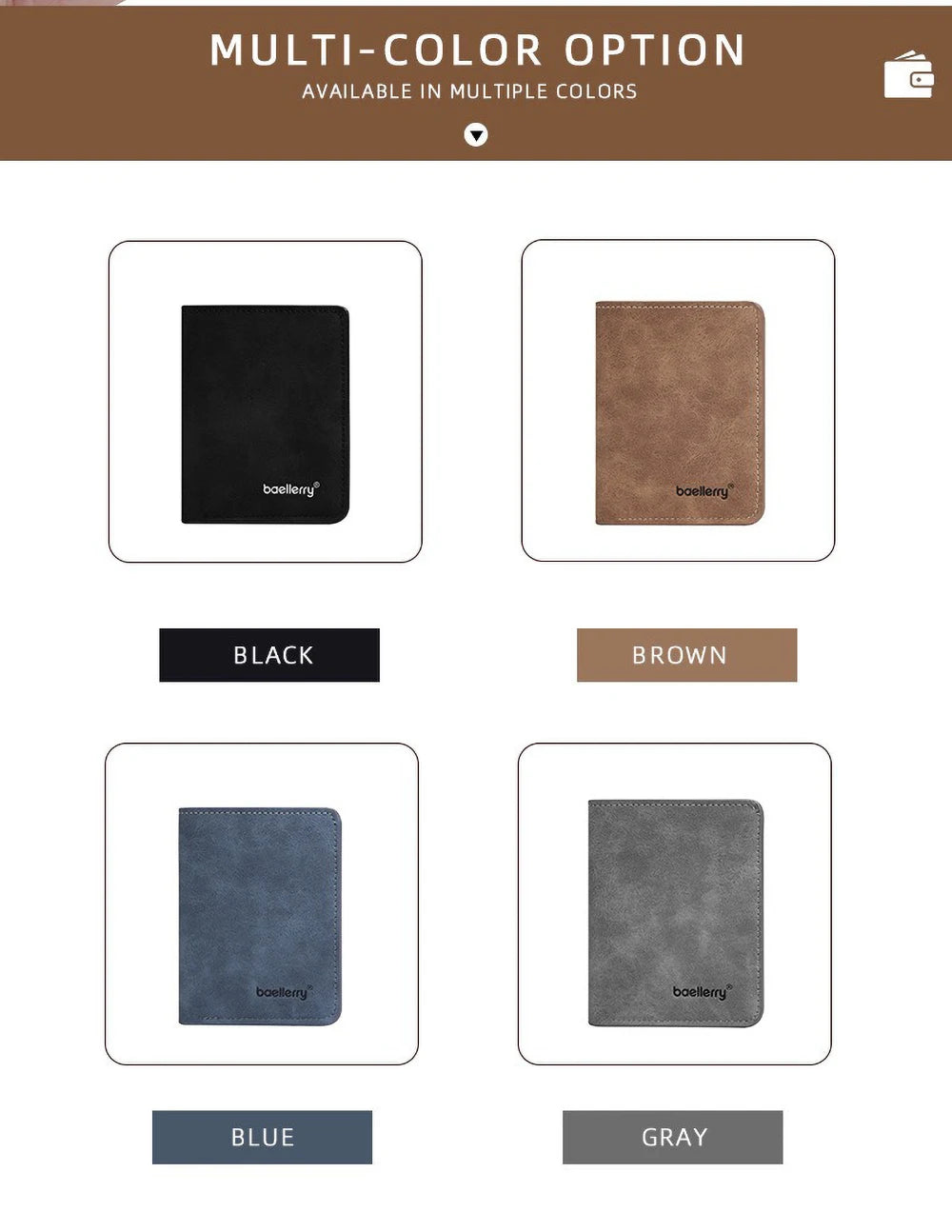 Baellerry Men's PU Wallet with Money Clip