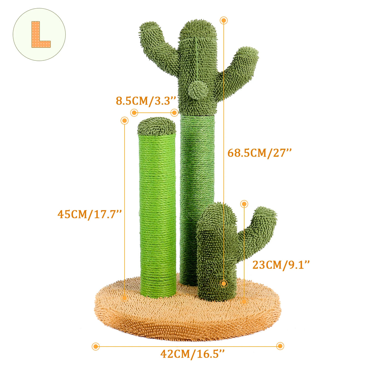 Cactus Cat Scratching Post with Three Poles