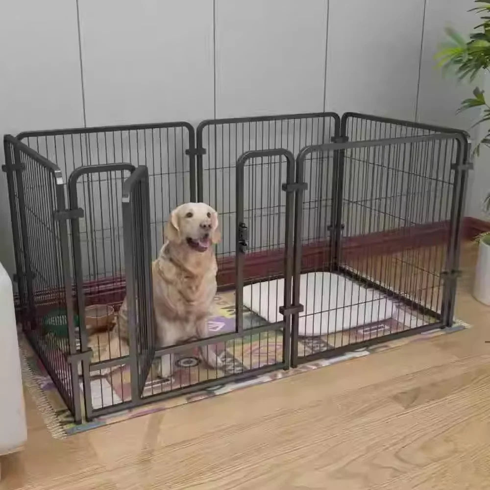 60x60cm/70x80cm 6 Panels Dog Fence Playpen Foldable Puppy Exercise Kennel Teddy Animal Escape Barrier Heavy Duty Cage for Dog Cat Rabbit Pet Whispering Desires Shoppe