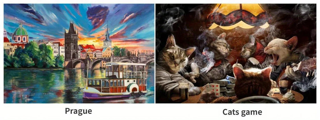 Prague Oil Painting 500-Piece Jigsaw Puzzle