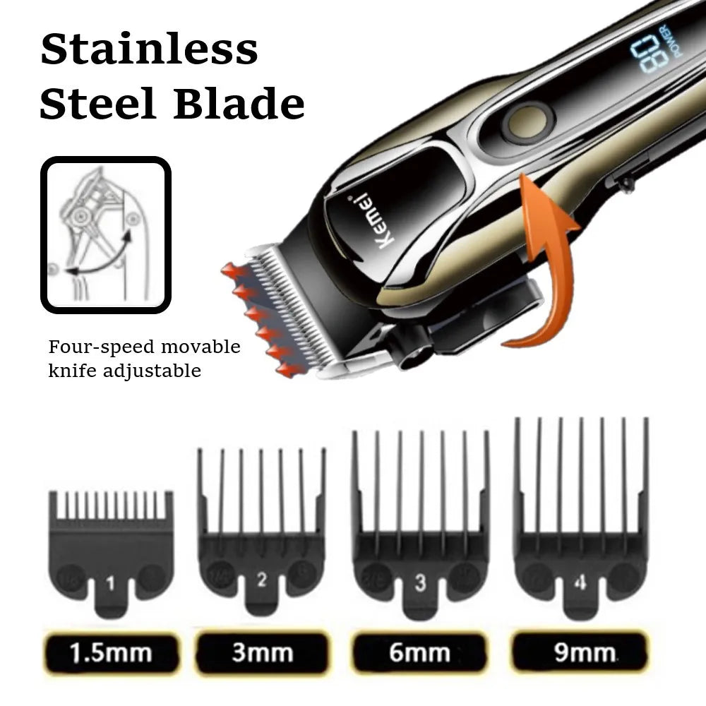Kemei Cordless Hair Clipper & Trimmer Set