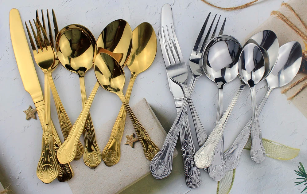 LUCF Vintage-Style Stainless Steel Flatware
