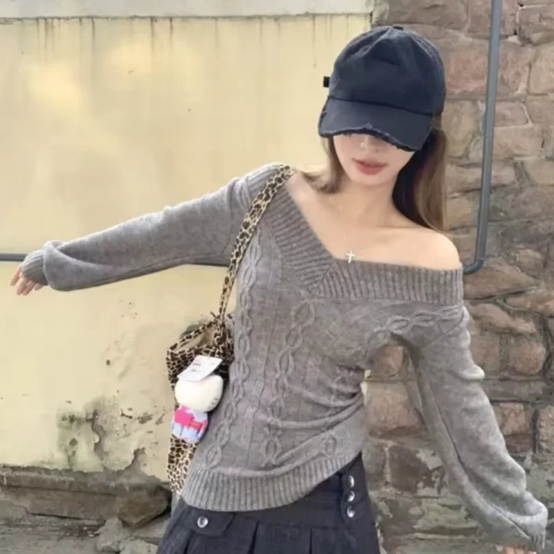 Women's Slim V-Neck Knit Sweater