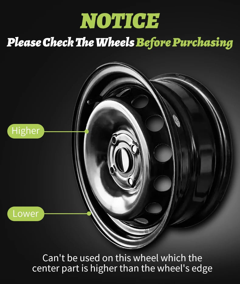 MOTENIO 15-Inch Wheel Covers – Set of 4