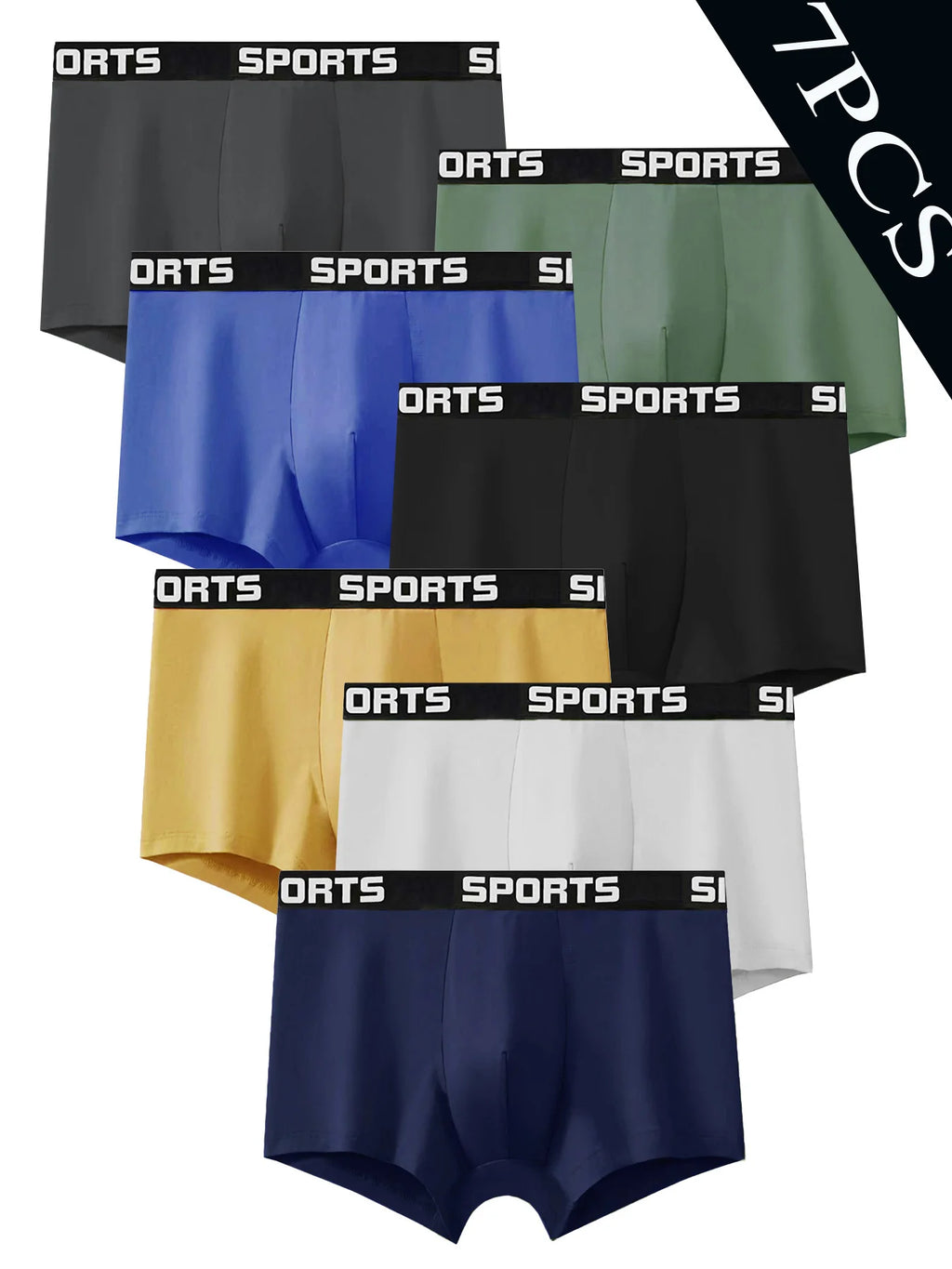 Men's Sport Boxer Briefs – 7-Pack Assorted Colors