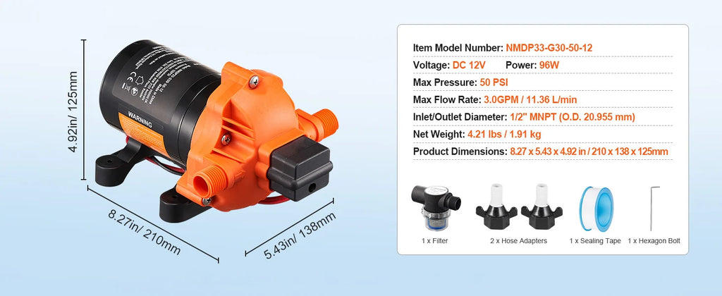 SucceBuy 12V Diaphragm Water Pump
