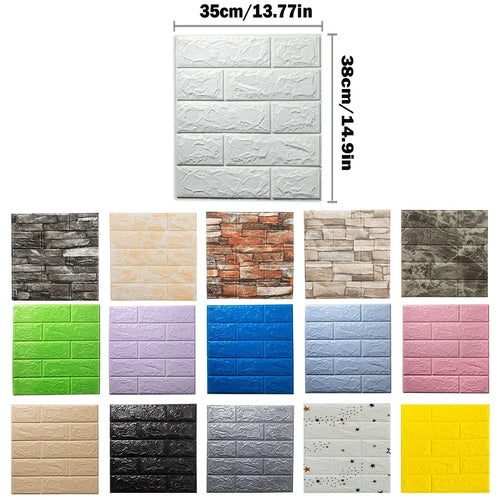 3D Peel-and-Stick Brick-Style Wall Panels – 10 Pieces