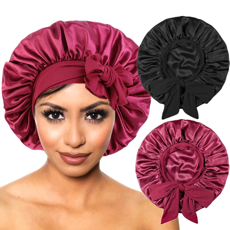 Women's Wide-Band Satin-Look Sleep Bonnet