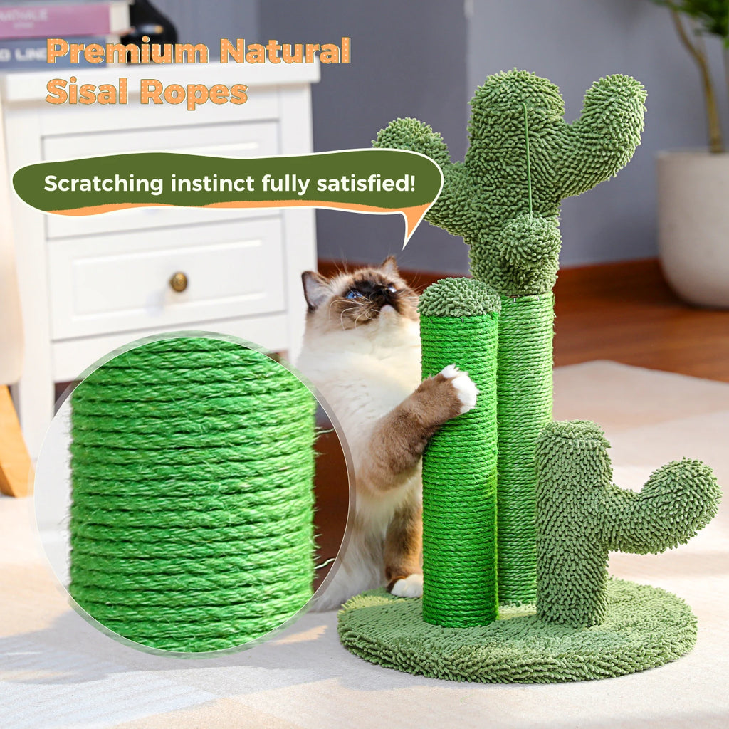 Cactus Cat Scratching Post with Three Poles